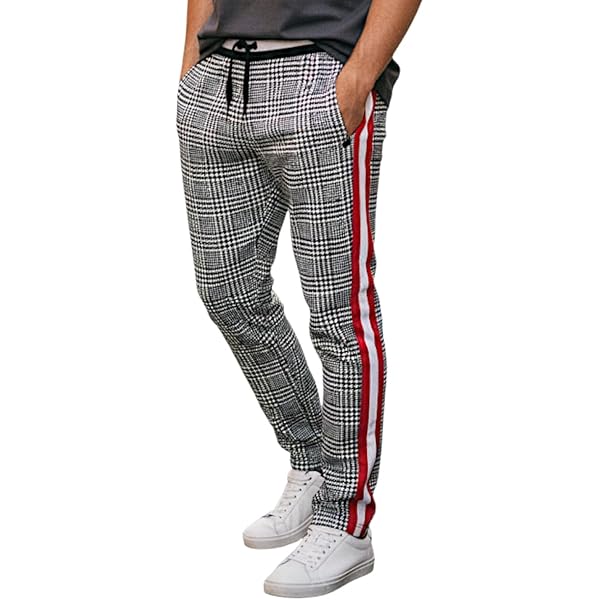 Amazon.com: WEIV GEAR Men's Pin Stripe Track Pants Elastic